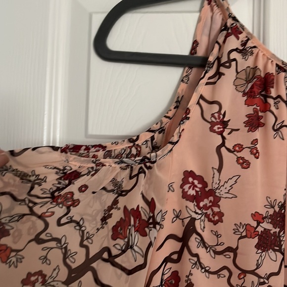Max Edition Peach Floral Print Cold Shoulder Dress. Size M. NWT! - Picture 4 of 5
